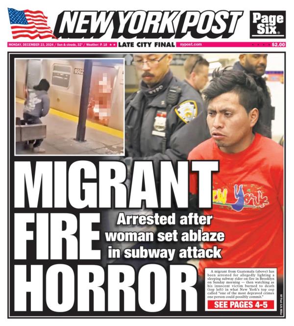 Front page of the New York Post with Sebastian Zapeta-Calil. 