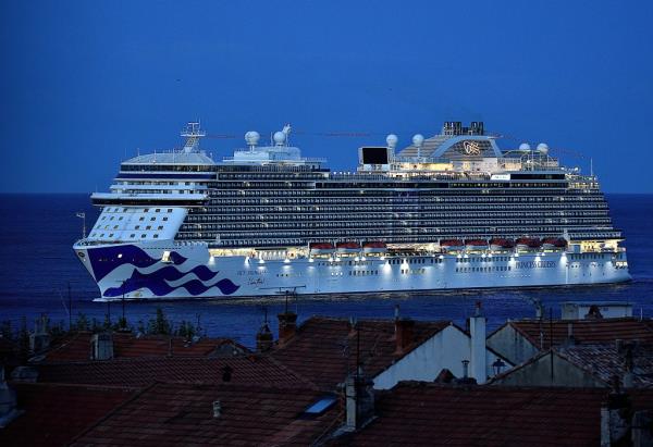 The passenger cruise ship Sky Princess arriving at the French Mediterranean port of Marseille