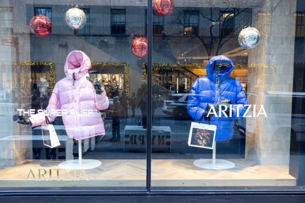 Window display at Aritzia's Midtown flagship store