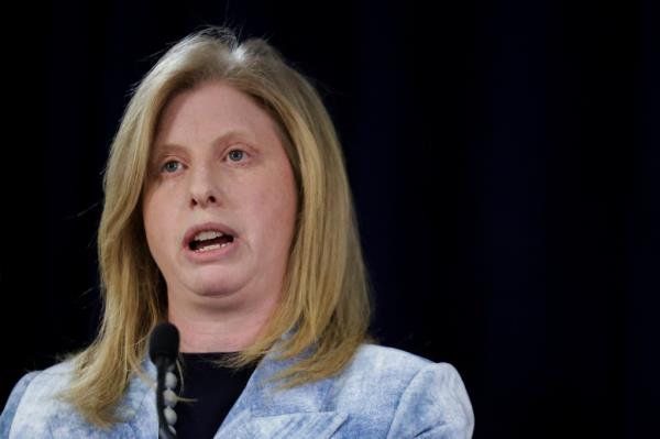 NYPD Commissio<em></em>ner Jessica S. Tisch speaks during a press co<em></em>nference as it was announced that Luigi Mangione was indicted for murder in the shooting death of UnitedHealth Group executive Brian Thompson, in New York City, U.S. December 17, 2024. 