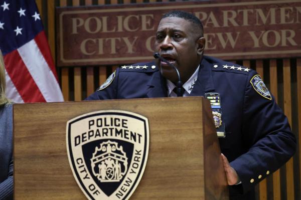 Jeffrey Maddrey speaks during NYPD press conference