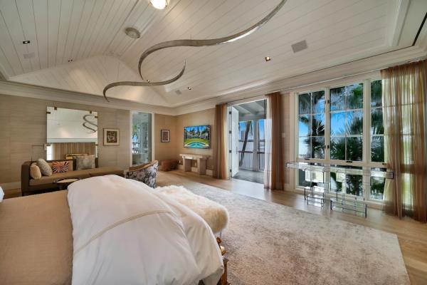 A view of the master bedroom at Stallone's $35 million Palm Beach mansion.  