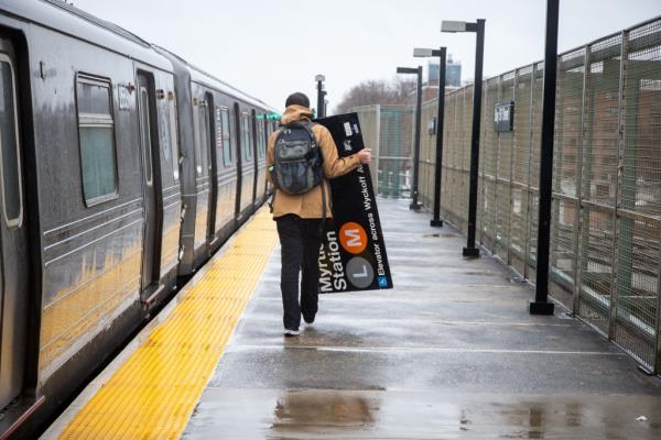 Straphangers made their way home on the subway with their finds. Shipping was not available.