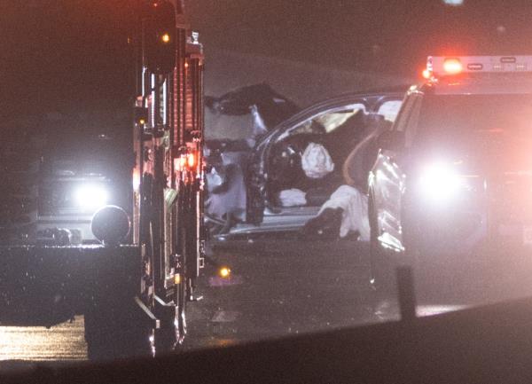 side view of car crash on hutchinson river parkway